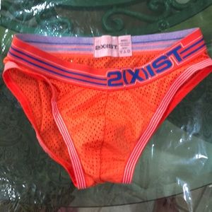2(x)ist size small orange mesh underwear